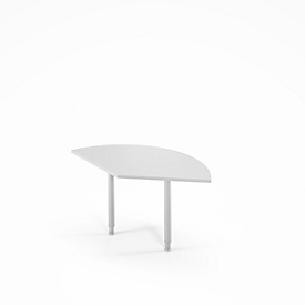 Table d'extension Ergo-T 2.0, angle 135°, pied en tube carré, L 800 x P 800 x H 718-898 mm, blanc/alu blanc