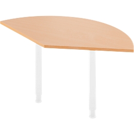 Table d'extension, l. 800 x P 800 mm, coloris hêtre/alu blanc