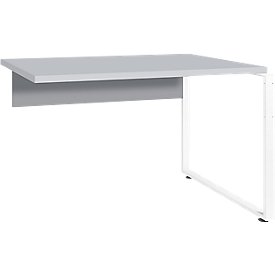 Table d’extension Player, pour bureaux Player avec tiroirs, l. 1200 ou 1700 mm, gris platine