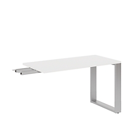 Table d'extension QUANDOS BOX, piétement traineau, rectangulaire, l. 1200 x P 600 x H 720 - 820 mm, blanc 