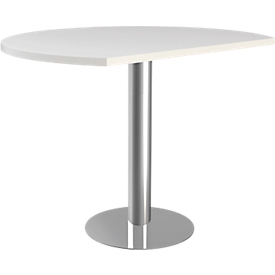 Table d'extension Toledo, hauteur réglable, arrondie, piètement colonne, ø 1000 mm, blanc
