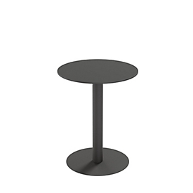 Table d'extérieur Cross - Ø 600 x H 750 mm - pied rond noir - noir mat