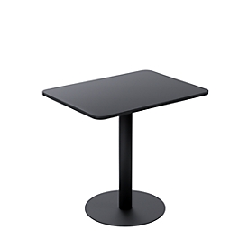 Table de bistrot Paperflow® Mezzo, plateau MDF mélaminé, piétement acier, L 600 x P 800 x H 750 mm, noir/noir mat