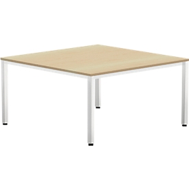 Table de réunion BEXXSTAR, piètement carré, l. 1400 x P 1400 x H 740 mm, décor hêtre