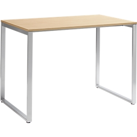 Table de réunion haute Squart, l. 1600 x P 900 x H 1120 mm, chêne clair/alu 