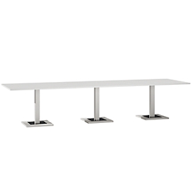 Table de réunion Quandos 3 segments, l. 3500 x P 1000 mm, blanc