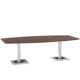 Table de réunion Quandos forme bateau, l. 2400 x P 1200 mm, érable du Brésil