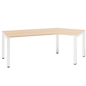 Table de réunion SOLUS PLAY, 4 pieds, hauteur ajustable, l. 2400 x P 1000 mm, merisier Romana