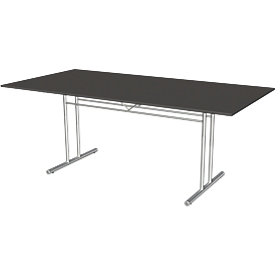 Table de réunion Toledo, rectangulaire, pied-T, l. 2000 x P 1000 x H 720 mm, anthracite