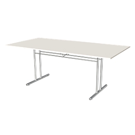 Table de réunion Toledo, rectangulaire, pied-T, l. 2000 x P 1000 x H 720 mm, blanc