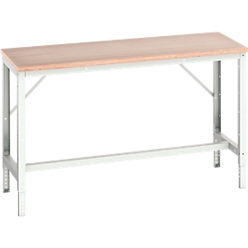 Table de travail Bott verso, jusqu'à 600 kg, L 1500 x H 930 x P 600 mm, hêtre multiplex, acier, gris