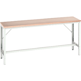 Table de travail Bott verso, jusqu'à 600 kg, L 2000 x H 930 x P 600 mm, hêtre multiplex, acier, gris