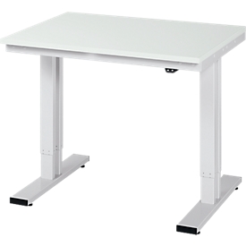 Table de travail série adlatus 300, plateau mélaminé, l. 1000 x P 800 x H 720 – 1120 mm