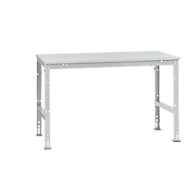 Table de travail UNIVERSAL Standard Manuflex, 1500 x 1000 mm, mélaminé gris clair, gris clair