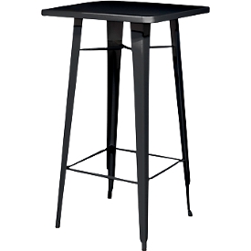 Table haute d'extérieur meet by Paperflow URBAN, carrée, L 600 x H 1080 mm, acier galvanisé, noir-noir