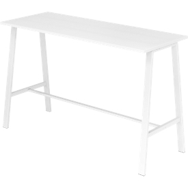 Table haute Meeting Point, rectangulaire, piétement en A, L 1042 x P 1042 x H 1750 mm, blanc/blanc