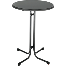 Table haute Quickstep sans ouverture de parasol, résistante aux désinfectants, Ø 700 mm, anthracite