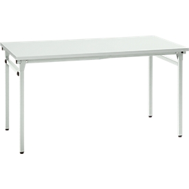 Table pliante, armature stable à 4 pieds avec mécanisme de pliage spécial, l. 1200 x P 800 x H 725 mm, gris clair/gris clair