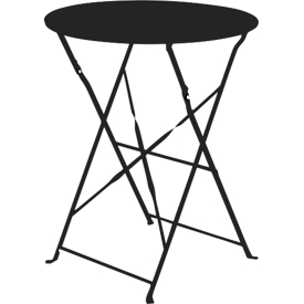 Table pliante d'extérieur meet® by Paperflow EDEN, ronde, Ø 600 x H 730 mm, acier galvanisé, noir-noir