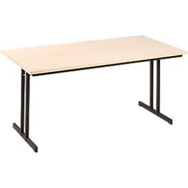 Table pliante TR, L 1600 x P 700 x H 720 mm, décor érable/noir