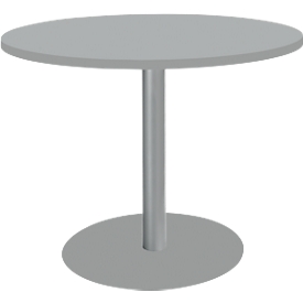 Table ronde Planova Basic - Ø 1000 x H 717 mm - socle rond - gris clair- notre marque Schäfer Shop Select