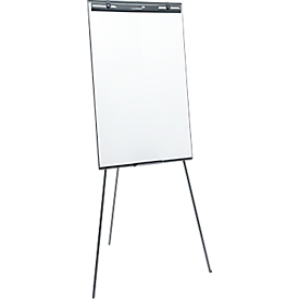 Tableau à feuilles mobiles Legamaster Sketch Easy, tableau magnétique, réglable en hauteur, pied tripode, bac de réception inclus, L 680 x H 1050 mm, noir-blanc