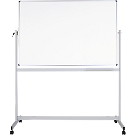 Tableau blanc mobile MAULstandard - utilisable des 2 côtés - plastifié - tableau pivotant - L 1800 x H 1200 mm