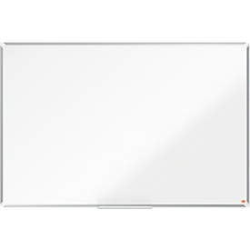 Tableau blanc Nobo Premium Plus, magnétique, avec bac de rangement, L 1500 x H 1000 mm, acier laqué, blanc, marqueur pour tableau inclus