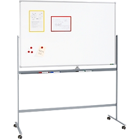 Tableau blanc pivotant et mobile - utilisable des 2 côtés - laqué - l. 1500 x H 1000 mm (livré sans accessoires) - notre marque Schäfer Shop Select