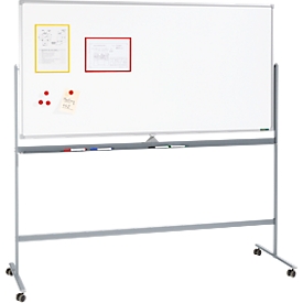 Tableau blanc pivotant et mobile - utilisable des 2 côtés - laqué - l. 1800 x H 900 mm (livré sans accessoires) - notre marque Schäfer Shop Select