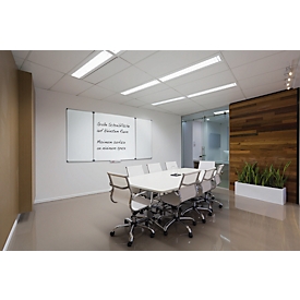 Tableau blanc pliable MAULstandard, gris plastifié, magnétique, 2 ailes, L 1200 x H 1000 mm