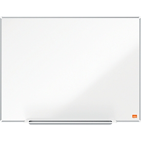 Tableau blanc Prestige nobo - cadre alu - surface Nano Clean - l. 650 x H 450 mm - avec auget