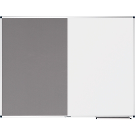 Tableau combiné Legamaster UNITE, tableau d'affichage &amp; tableau blanc, L 1200 x P 12,6 x H 900 mm, support pour marqueurs, acier laqué &amp; feutre, blanc &amp; gris