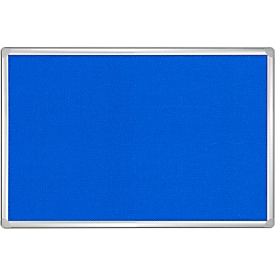 Tableau d'affichage Franken PRO, feutre, montage mural en format portrait &amp; paysage, cadre en aluminium, bleu, 900 x 1200 mm