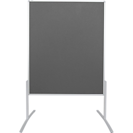 Tableau de présentation Franken Pro Line, format vertical &amp; horizontal, utilisable des deux côtés, L 1200 x H 1500 mm, surface feutrée grise 