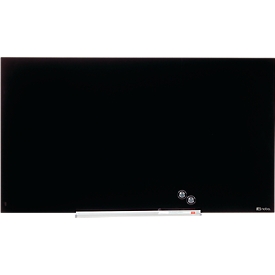 Tableau en verre Diamond Nobo, magnétique, attachable, noir, 1880 x 1060