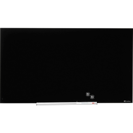 Tableau en verre Diamond Nobo, magnétique, attachable, noir, 680 x 380