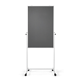 Tableau multifonction/surface feutre Magnetoplan, mobile, 3 en 1, l. 750 x P 1200 mm, gris