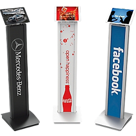 Tablet vloerstandaard Compulocks BrandMe Cling, voor 7“ tot 13“, hoogte 1120 mm, 90° draaibaar, aluminium, wit