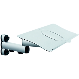 Tablette clavier et souris pour table d'emballage et de travail ROCHOLZ System 1200/1600/2000, avec bras articulé, surface de travail : L 640 x P 172 mm, gris