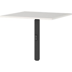 Tablette d'angle Agenda, réglage mécanique de la hauteur, L 800 x P 800 x H 680-910 mm, gris clair/noir