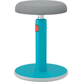 Tabouret assis/debout Leitz Ergo Cosy Active, L 370 x P 370 x H 460 - 790 mm, jusqu'à 110 kg, bleu doux