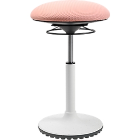 Tabouret assis/debout Topstar BBT-Coach, pied en polyuréthane thermoplastique (TPU), hauteur d'assise 520-720 mm, rose/blanc