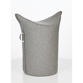 Tabouret bas Zipfel WERTHER, feutre de laine, difficilement combustible, hauteur d'assise 500 mm, poignée, gris clair