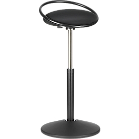 Tabouret de bar ROVO SOLO avec anneau, tissage 3D, noir/noir