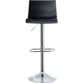 Tabouret de bar Sacramento Paperflow, siège PP, hauteur ajustable, orientable à 360°, H 590-815 mm, noir, lot de 2