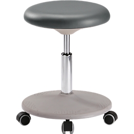 Tabouret de laboratoire Labster 9107, similicuir, skai noir