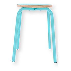 Tabouret PARIS, empilable, base tubulaire ronde, Ø 330 x P 330 x H 460 mm, turquoise/turquoise