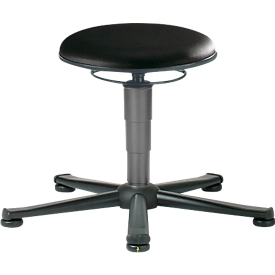 Tabouret pivotant ESD, similicuir, avec patins, noir