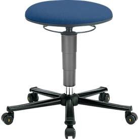 Tabouret pivotant ESD, tissu, avec roulettes, bleu